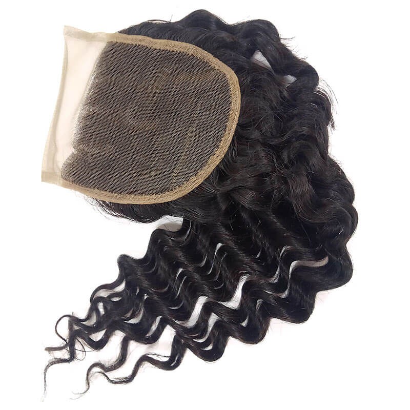Deep Wave Idolra Virgin Hair Weave 4 Bundles With Closure 12in-26in Virgin Hair With 10in-20in Lace Closure